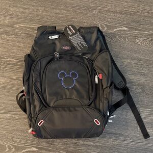 Disney Black Backpack with Blue Mickey Outline